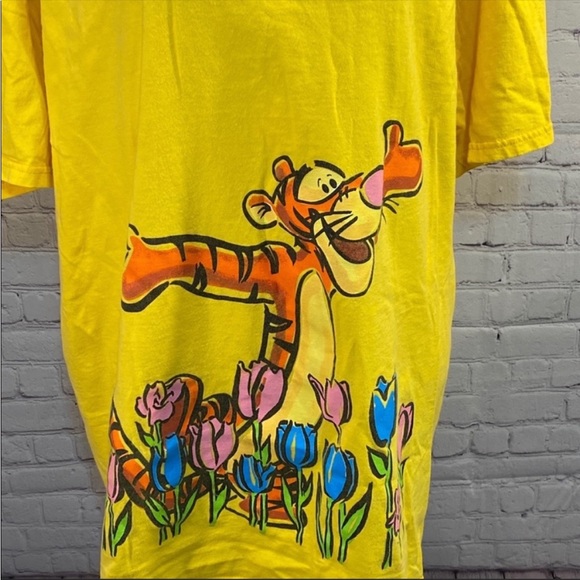 DISNEY T-Shirt Vintage 90's Tigger Yellow-XL - Picture 2 of 5
